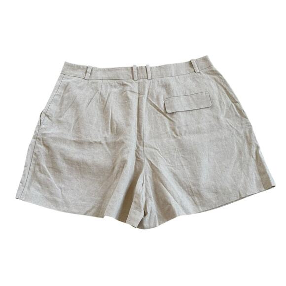 Zara Linen Blend Women's High Waisted Shorts XL - Picture 2 of 3
